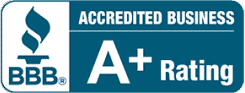 Chris Battaini Roofing - BBB Accredited Business logo with A+ Rating displayed.