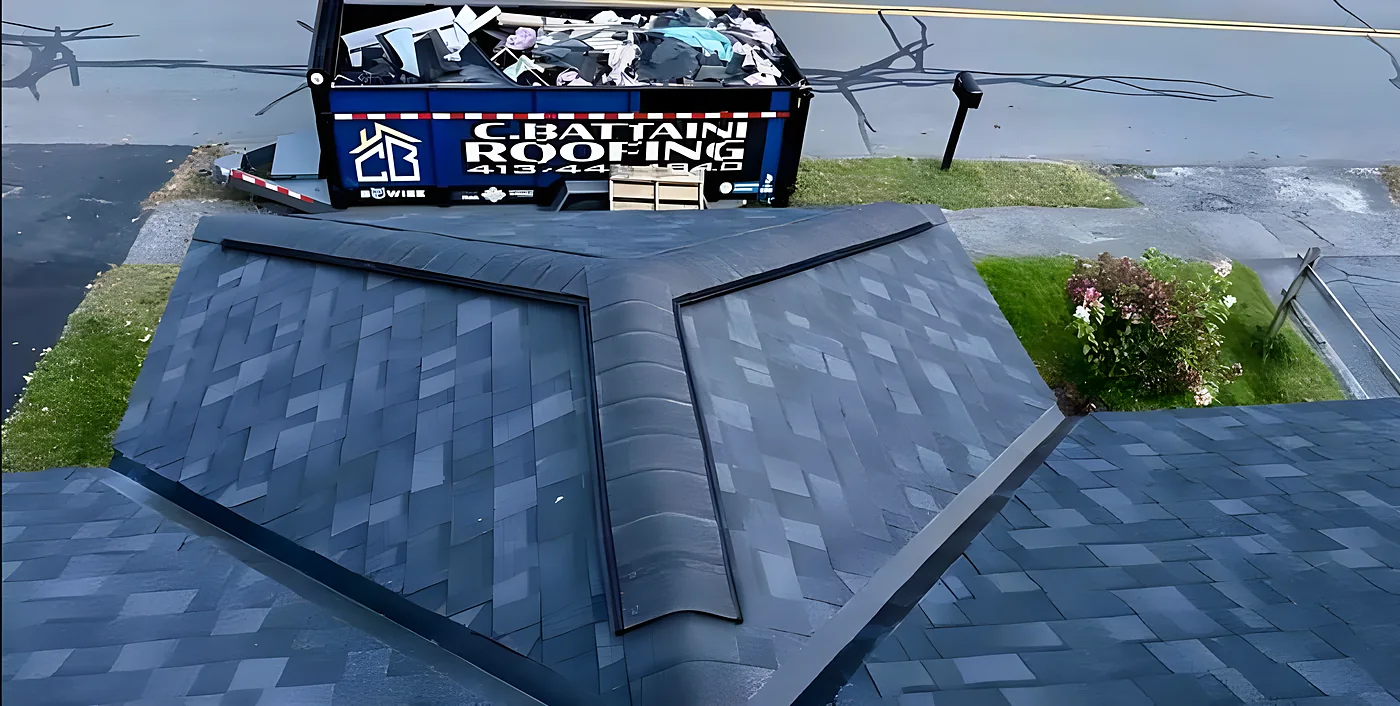 New architectural asphalt shingle hip roof